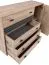 Kommode mit 5 Schubladen Niel 17, Farbe: Eiche / Anthrazit - Abmessungen: 95 x 135 x 40 cm (H x B x T)