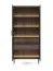 Vitrinenschrank mit zwei Glastüren Chaabane 01 | Farbe: Eiche Dunin / Schwarz | inkl. LED-Beleuchtung | Beine & Griffe: Metall | Maße: 194,5 x 91,5 x 39 cm