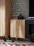 TV-Unterschrank Nordkapp 05, Farbe: Hickory Jackson / Schwarz - Abmessungen: 52 x 160 x 45 cm (H x B x T), mit zwei Fächern und einen Schwarzen Biokamin