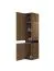 Bad - Hochschrank Jalon 01, Farbe: Eiche Wotan / Schwarz matt - 135 x 30 x 32 cm (H x B x T)