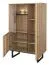 Vitrine Slatina 06, Farbe: Eiche / Schwarz, teilmassiv - Abmessungen: 146 x 91 x 45 cm (H x B x T)