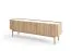 Schlichter TV-Unterschrank Ashford 01, Farbe: Eiche Riviera / Marmor Bianco - Abmessungen: 48 x 144 x 37 cm (H x B x T), mit drei Türen
