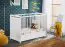 Babybett / Gitterbett mit Schublade Avaldsnes 11, Farbe: Weiß - Abmessungen: 90 x 124 x 67 cm (H x B x T)