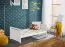Babybett / Gitterbett mit Schublade Avaldsnes 11, Farbe: Weiß - Abmessungen: 90 x 124 x 67 cm (H x B x T)
