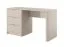 Schreibtisch | Beige | 3 Schubladen | 140 x 55 x 76 cm | Griffe: Metall | ABS-Kanten | modernes Lamellen Design | für Büro