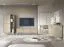 TV-Unterschrank mit drei Kippfächern Crewe 12, Farbe: Beige / Eiche - Abmessungen: 52 x 158 x 38 cm (H x B x T)