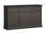 Wohnzimmer Komplett - Set B Torsakala, 3-teilig, reich verzierte Deckplatten und Sockeln, Metallgriffe in Gold, Farbe: Schwarz/Graphit, ABS Kantenschutz