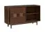 Kommode / Sideboard Inginele 02 in Walnuss lackiert, mit 2 Schiebetüren inkl. Schließdämpfung, 4 Fächer, 2 Einlegeböden, 81 x 133 x 48 cm, Griffe: Massivholz
