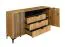 Langes Sideboard mit genügend Stauraum Calmuco 09, Farbe: Eiche Craft Gold / Schwarz, Maße: 86,5 x 170 x 40,5 cm, drei Schubladen, fünf Fächer