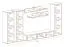 Moderne Wohnwand Hompland 159, Farbe: Schwarz / Weiß - Abmessungen: 170 x 260 x 40 cm (H x B x T), mit LED-Beleuchtung
