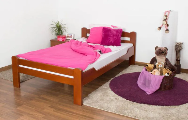 Bett 120 x 200 cm Buche massiv Kirsche Abbildung