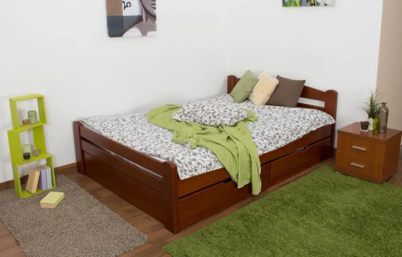 Buche Holzbett 140 x 200 cm Kirsche Abbildung