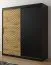 Großer Kleiderschrank mit genügend Stauraum Mulhacen 23, Farbe: Schwarz matt / Eiche Artisan - Abmessungen: 200 x 180 x 62 cm (H x B x T), mit 10 Fächern