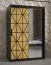 Außergewöhnliche Kleiderschrank mit fünf Fächern Zumsteinspitze 14, Farbe: Schwarz matt - Abmessungen: 200 x 120 x 62 cm (H x B x T), mit einer Spiegeltür