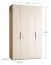 Falttür / Kleiderschrank | Farbe: Weiß / Eiche | 2 Türen | inkl. LED-Beleuchtung mit Bewegungssenor | 140 x 60 x 240 cm | 4 Fächer | 3 Kleiderstangen