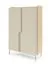 Kommode | Farbe: Eiche Mavelie / Macadamia | 2 Drehtüren | 8 Fächer | 103 x 42 x 160 cm | Push-to-open Funktion | Highboard | für Wohnzimmer