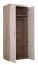 Drehtürenschrank / Kleiderschrank mit zwei Türen Cukarica 02, Farbe: Eiche Grau / Eiche Weiß, ein Fach, eine Kleiderstange, Maße: 202 x 80 x 55 cm