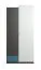 Jugendzimmer Drehtürenschrank / Kleiderschrank Ohey 03, Farbe: Grau / Weiß / Blau - Abmessungen: 195 x 90 x 50 cm (H x B x T)