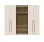 Kleiderschrank mit zwei Glastüren Neiafu 20, Farbe: Kaschmir, inkl. Innenbeleuchtung, Soft-Close-System, drei Kleiderstangen, Maße: 224 x 272 x 56 cm
