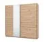 Kleiderschrank | Farbe: Eiche Artisan | breit | 1 Spiegeltür | Schiebetürenschrank | Maße: 220 x 61 x 217,5 cm | ABS-Kanten | 2 Kleiderstangen | 2 Fächer