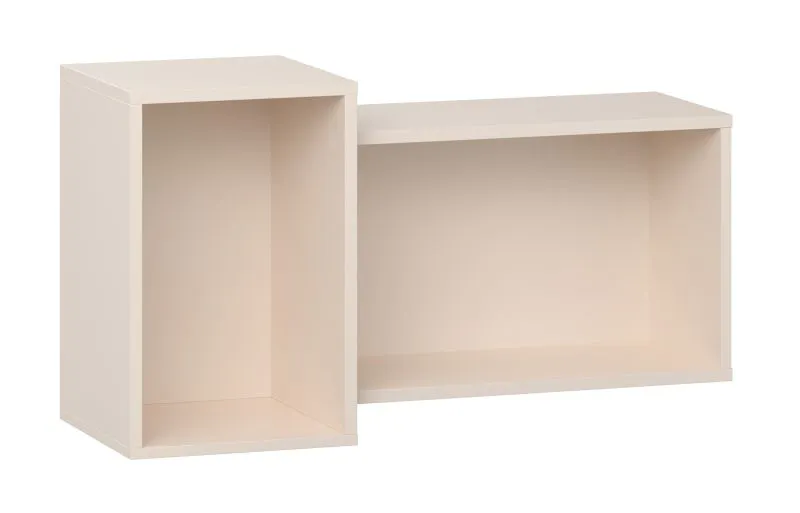 Hängeregal mit zwei Fächer | Farbe: Beige | Wandregal | strapazierfähigem Material | Maße: 80,5 x 27 x 44 cm | minimalistische Form | ideal für Bücher