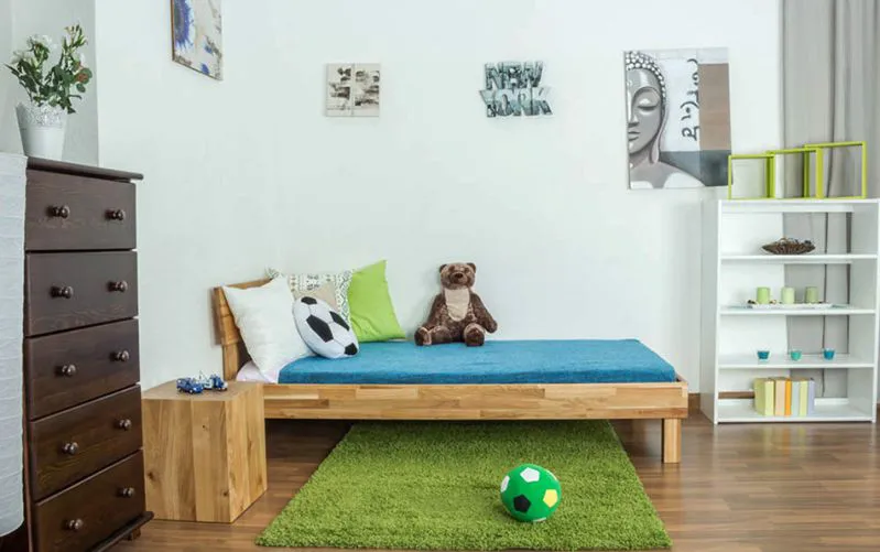 Eiche Massivholzbett 90 x 200 cm geölt Abbildung