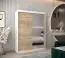 Schiebetürenschrank / Kleiderschrank mit Spiegel Tomlis 03B, Farbe: Weiß matt / Eiche Sonoma - Abmessungen: 200 x 150 x 62 cm (H x B x T)