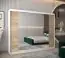 Schiebetürenschrank / Kleiderschrank mit Spiegel Tomlis 06B, Farbe: Weiß matt / Eiche Sonoma - Abmessungen: 200 x 250 x 62 cm (H x B x T)