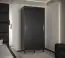 Schmaler Schiebetürenschrank mit zwei Kleiderstangen Jotunheimen 98, Farbe: Schwarz - Abmessungen: 208 x 100,5 x 62 cm (H x B x T)