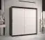 Kleiderschrank mit 10 Fächern Liskamm 15, Farbe: Schwarz matt / Weiß matt - Abmessungen: 200 x 180 x 62 cm (H x B x T), mit zwei Türen