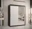 Kleiderschrank mit einer Spiegeltür Balmenhorn 35, Farbe: Schwarz matt / Weiß matt - Abmessungen: 200 x 150 x 62 cm (H x B x T), mit fünf Fächern