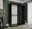 Kleiderschrank mit stylischen Design Ätna 82, Farbe: Schwarz matt / Weißer Marmor - Abmessungen: 200 x 150 x 62 cm (H x B x T), mit einer Spiegeltür