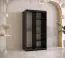 Schmaler Kleiderschrank mit fünf Fächern Balmenhorn 75, Farbe: Schwarz matt / Weiß matt - Abmessungen: 200 x 100 x 62 cm (H x B x T), mit einer Spiegeltür