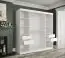 Kleiderschrank mit stylischen Design Ätna 43, Farbe: Weiß matt / Schwarzer Marmor - Abmessungen: 200 x 200 x 62 cm (H x B x T), mit genügend Stauraum