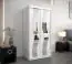 Schiebetürenschrank / Kleiderschrank Hacho 1 mit Spiegel, Farbe: Weiß matt - Abmessungen: 200 x 100 x 62 cm ( H x B x T)