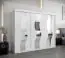 Schiebetürenschrank / Kleiderschrank Hacho 06 mit Spiegel, Farbe: Weiß matt - Abmessungen: 200 x 250 x 62 cm ( H x B x T)
