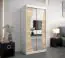 Schiebetürenschrank / Kleiderschrank Combin 01 mit Spiegel, Farbe: Weiß matt / Eiche Sonoma - Abmessungen: 200 x 100 x 62 cm (H x B x T)
