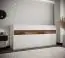 Schrankbett Namsan 01 horizontal, Farbe: Weiß matt / Braun Old Style - Liegefläche: 90 x 200 cm (B x L)