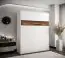 Schrankbett Namsan 04 vertikal, Farbe: Weiß matt / Braun Old Style - Liegefläche: 160 x 200 cm (B x L)