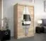 Schiebetürenschrank / Kleiderschrank Alphubel 02 mit Spiegel, Farbe: Eiche Sonoma - Abmessungen: 200 x 120 x 62 cm ( H x B x T)