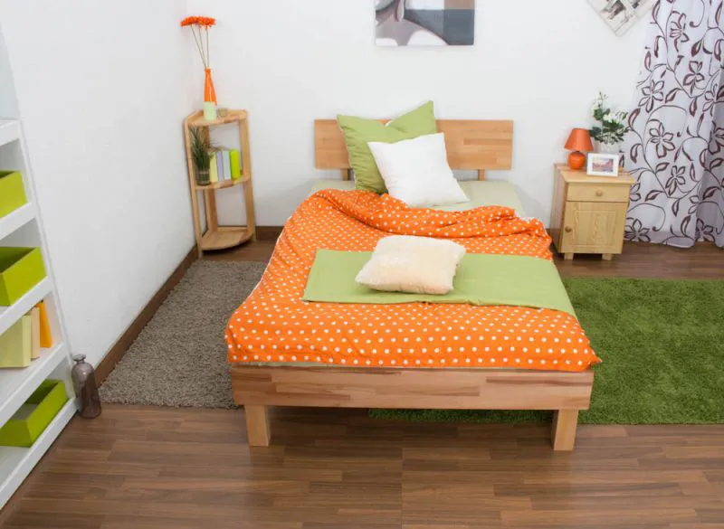 Futonbett / Massivholzbett Wooden Nature 02 Kernbuche geölt - Liegefläche 120 x 200 cm (B x L)
