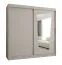 Kleiderschrank / Schiebetürenschrank Aletschhorn 20, Farbe: Kaschmir, 2 Meter breit, 10 Fächer, eine Spiegeltür, zwei Kleiderstangen, Aluminiumschienen
