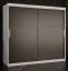 Stylischer Kleiderschrank Liskamm 18, Farbe: Weiß matt / Schwarz matt - Abmessungen: 200 x 200 x 62 cm (H x B x T), mit 10 Fächern und zwei Kleiderstangen