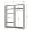 Kleiderschrank / Schiebetürenschrank mit Spiegel | Seide / Eiche | Cuillin 06 | 218 x 183 x 61 cm | 2 Türen | 6 Fächer | viel Stauraum | Holzoptik