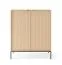 Kommode | geriffelte Front | Farbe: Eiche Vicenza | Highboard | 2 Türen | Maße: 104 x 39 x 125 cm | ABS-Kantenschutz | 6 Fächer | modernes Design