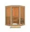 Sauna Tirreni | 38 mm Wandstärke | Nordische Fichte | 159 x 159 x 210 cm | 2 Superior Liegen | mit Klarglas Tür | inkl. Kopfstütze | Steck-Schraubsystem