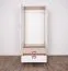 Kinderzimmer - Drehtürenschrank / Kleiderschrank Fabian 01, Farbe: Eiche Hellbraun / Weiß / Rosa - 190 x 80 x 50 cm (H x B x T)