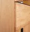 Schrank Slatina 49, Farbe: Eiche / Schwarz, teilmassiv - Abmessungen: 203 x 56 x 63 cm (H x B x T)