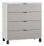 Kommode Pantanoso 07, Farbe: Weiß / Grau - Abmessungen: 100 x 90 x 47 cm (H x B x T)