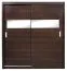200 cm breiter Schiebetürenschrank mit 2 Türen | 6 Fächer | Kleiderstange | Farbe: Wenge-Optik Abbildung